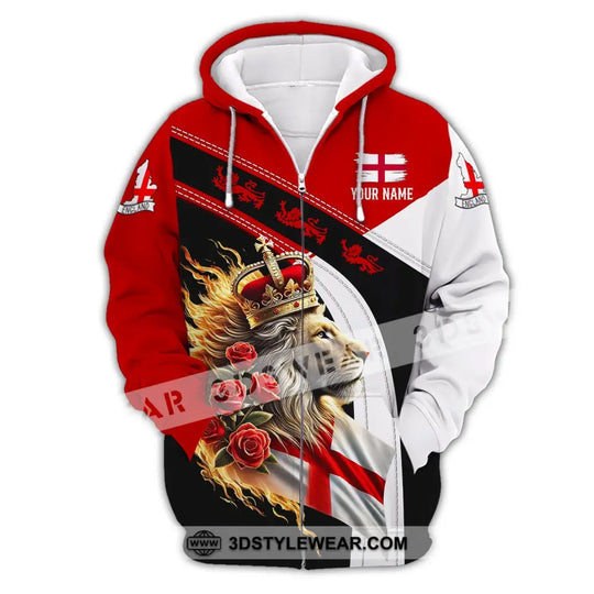 Unisex Shirt - Custom Name Rose Lion England Shirt style option 3