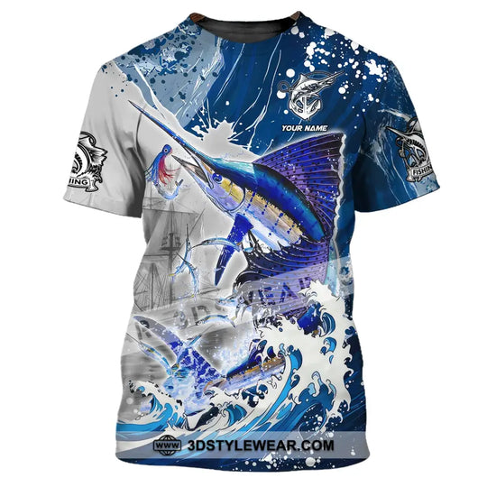 Unisex Shirt, Custom Name Sailfish Fishing Shirt, Fishing Lover T-Shirt Long Sleeve Polo Shirt style option 2