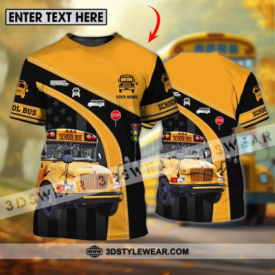 Unisex Shirt - Custom Name School Bus Shirt style option 1