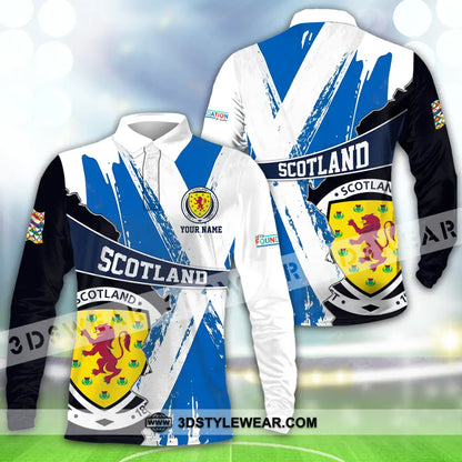 Unisex Shirt - Custom Name Scotland Est.1983 Euro 2024 Long Sleeve Polo / S T-Shirt
