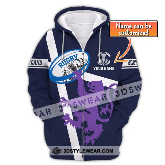 Unisex Shirt, Custom Name Scotland Hoodie, Scotland Rugby Shirt, Scotland Lover T-Shirt style option 1