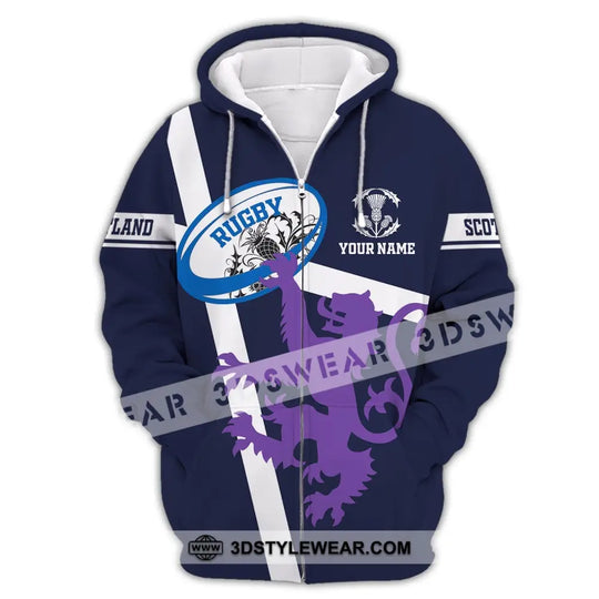 Unisex Shirt, Custom Name Scotland Hoodie, Scotland Rugby Shirt, Scotland Lover T-Shirt style option 3