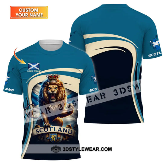 Unisex Shirt - Custom Name, Scotland Lion Shirt style option 1