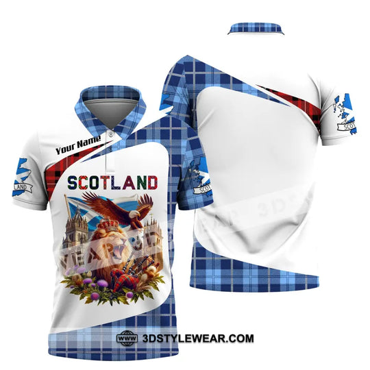 Unisex Shirt, Custom Name Scotland Shirt, Scotland Love Polo Long Sleeve Shirt, Scotland Gift style option 4