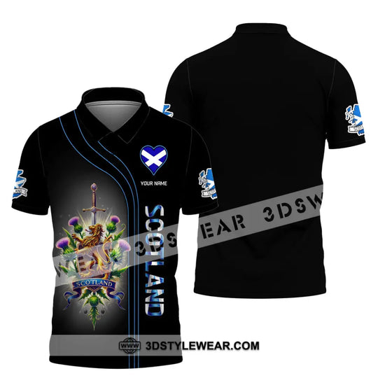 Unisex Shirt, Custom Name Scotland Shirt, Scotland Lover Polo Long Sleeve Shirt, Scotland Gift style option 4