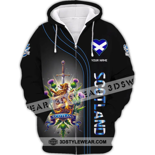 Unisex Shirt, Custom Name Scotland Shirt, Scotland Lover Polo Long Sleeve Shirt, Scotland Gift style option 3