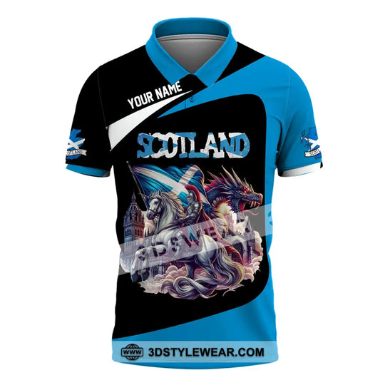 Unisex Shirt, Custom Name Scotland Shirt, Scotland Polo Long Sleeve, Scotland Gift style option 4