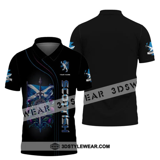 Unisex Shirt, Custom Name Scotland Shirt, Scotland Polo Long Sleeve, Scotland Lover Gift style option 4