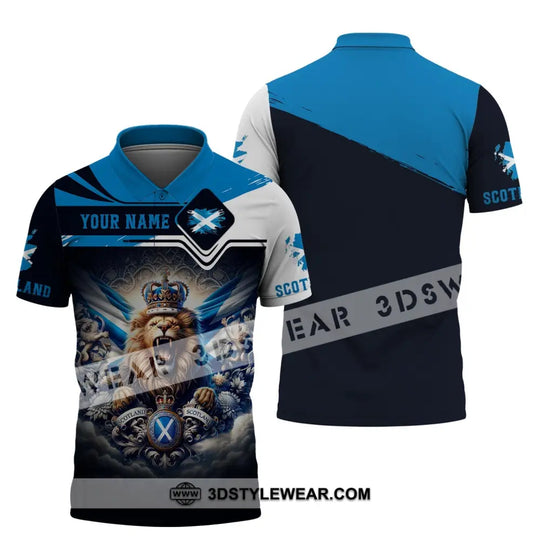 Unisex Shirt, Custom Name Scotland Shirt, Scotland Polo Long Sleeve, Scottish Gift style option 4