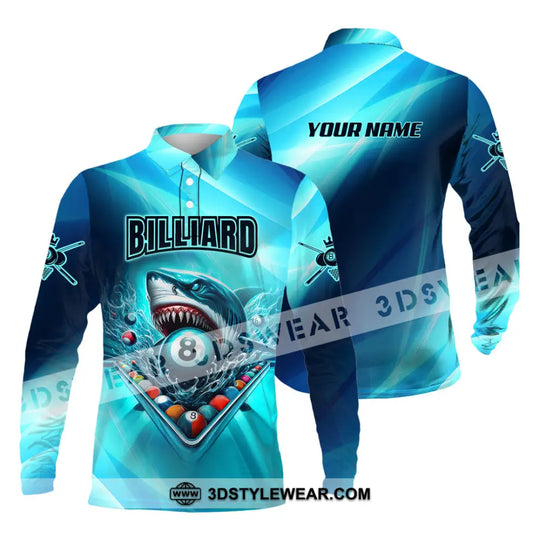 Unisex Shirt - Custom Name Shark Billiards Sport Shirt style option 3