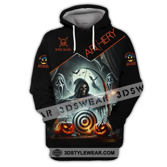 Unisex Shirt - Custom Name Skull Archery Target Shirt style option 2