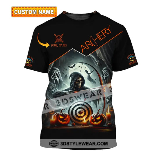 Unisex Shirt - Custom Name Skull Archery Target Shirt style option 1