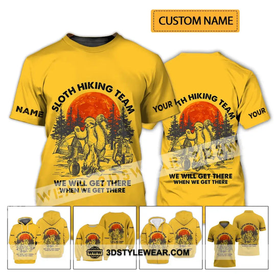 Unisex Shirt - Custom Name Shirt - Sloth Hiking Team We Will Get There When We Get There Name Shirt style option 2