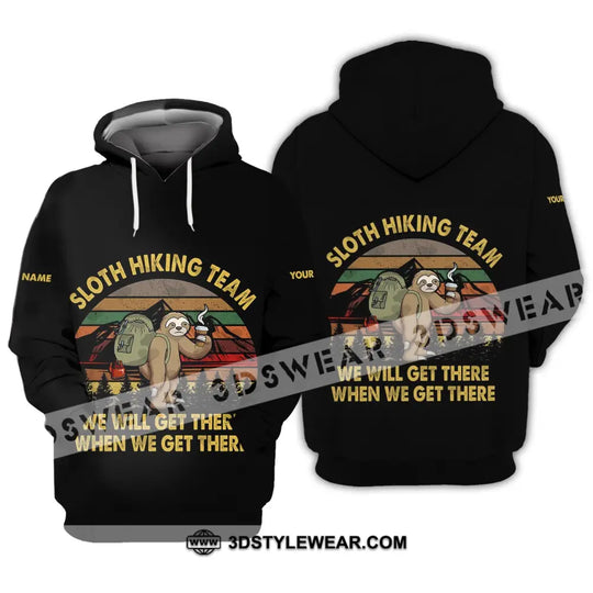 Unisex Shirt - Custom Name Shirt - Sloth Hiking Team We Will Get There When We Get There Vintage Shirt style option 3