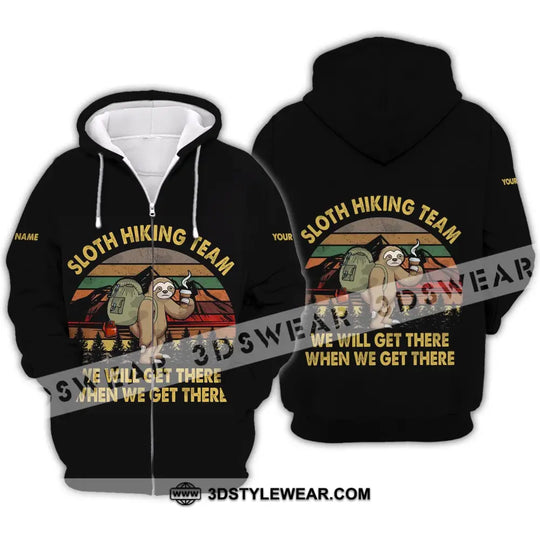 Unisex Shirt - Custom Name Shirt - Sloth Hiking Team We Will Get There When We Get There Vintage Shirt style option 4