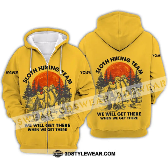 Unisex Shirt - Custom Name Shirt - Sloth Hiking Team We Will Get There When We Get There Name Shirt style option 4