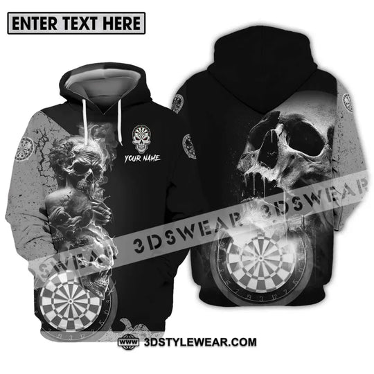 Unisex Shirt - Custom Name Smoking Skull Darts Shirt style option 3