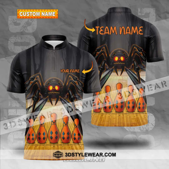 Unisex Shirt - Custom Name Spider Bowling Shirt style option 1