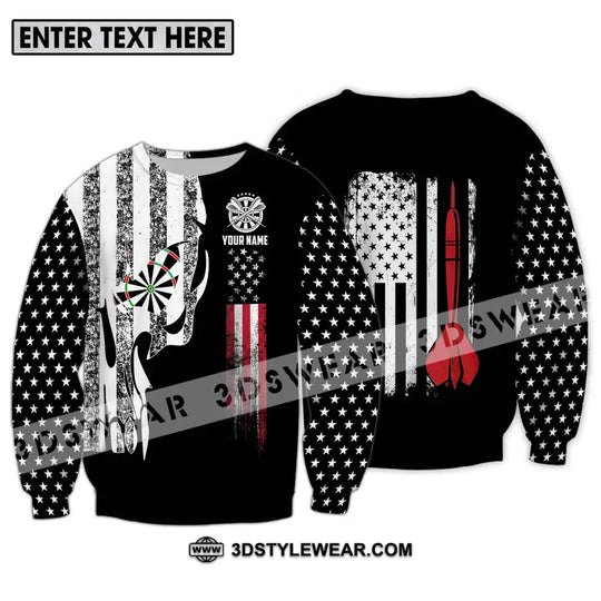 Unisex Shirt - Custom Name Sport Shirt, America Flag Darts style option 4