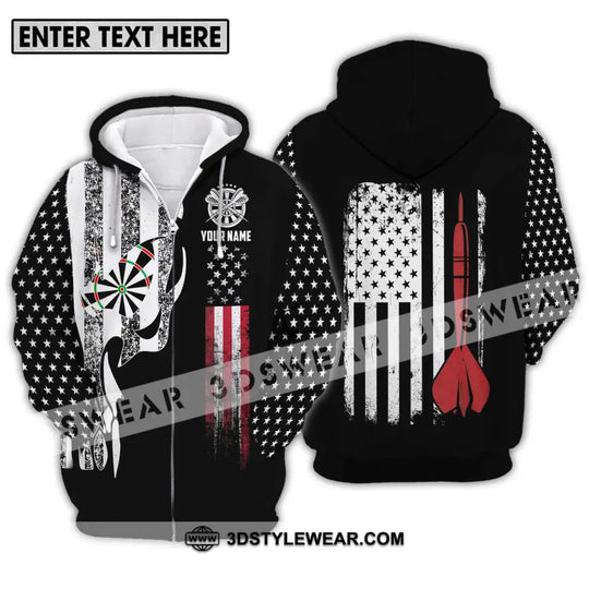 Unisex Shirt - Custom Name Sport Shirt, America Flag Darts style option 2