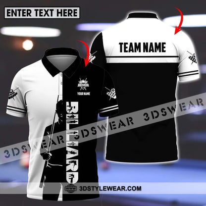Unisex Shirt - Custom Name Sport Billiard Classic Black And White T-Shirt