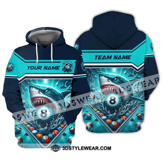 Unisex Shirt - Custom Name Sport Shirt, Billiard Shark style option 3
