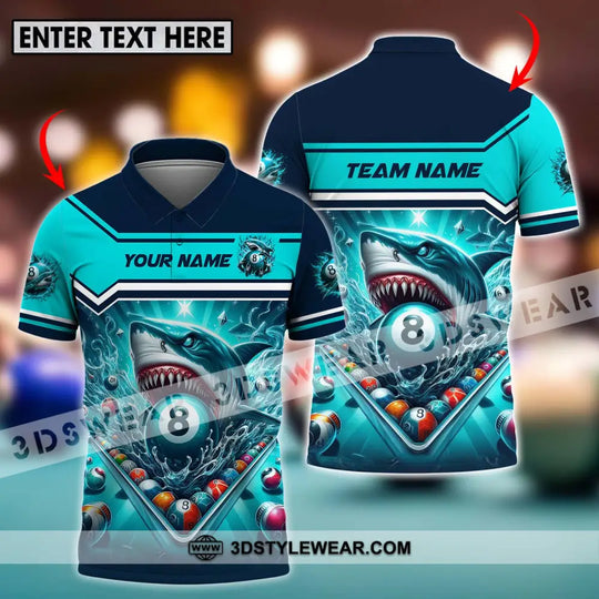 Unisex Shirt - Custom Name Sport Shirt, Billiard Shark style option 1