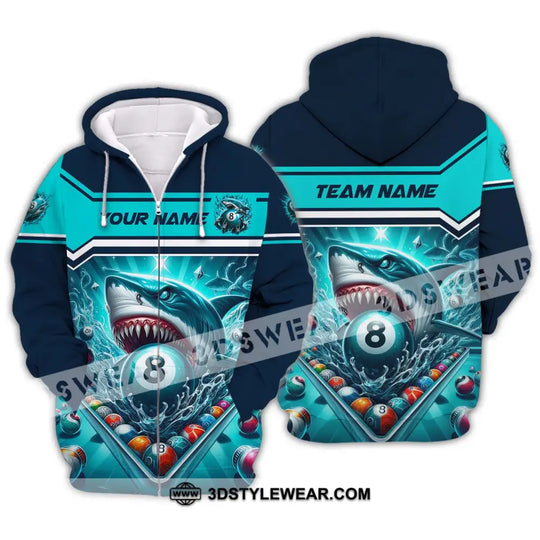 Unisex Shirt - Custom Name Sport Shirt, Billiard Shark style option 2