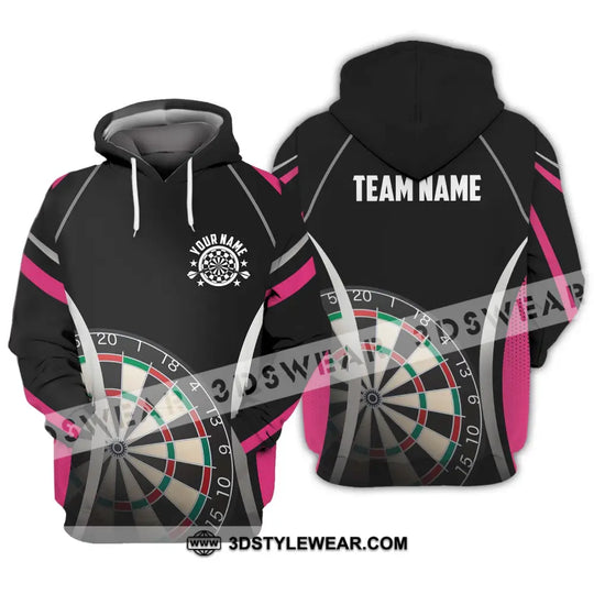 Unisex Shirt - Custom Name Sport Shirt, Black Pink Darts style option 3