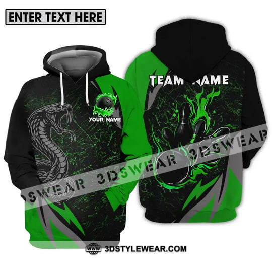 Unisex Shirt - Custom Name Sport Shirt, Black Snake Bowling style option 3