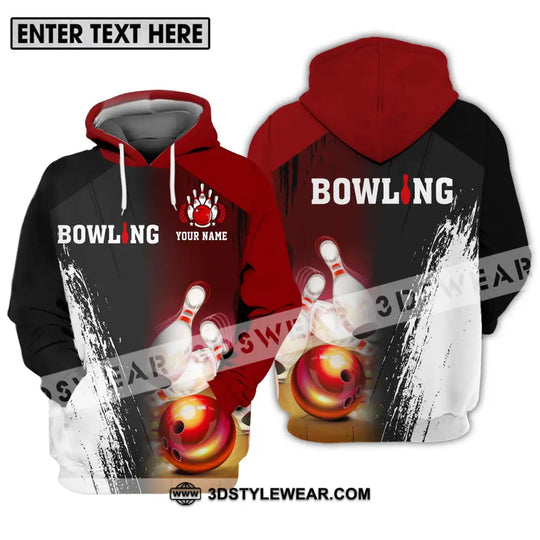 Unisex Shirt - Custom Name Sport Shirt, Bowling Red Ball style option 3