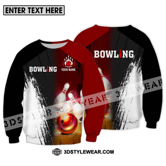 Unisex Shirt - Custom Name Sport Shirt, Bowling Red Ball style option 4