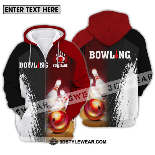 Unisex Shirt - Custom Name Sport Shirt, Bowling Red Ball style option 2