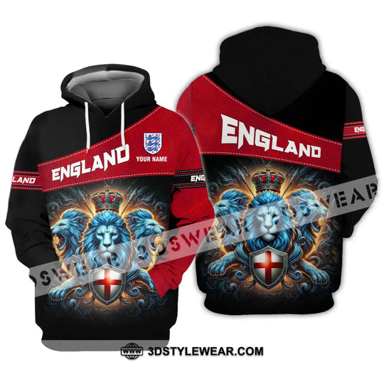 Unisex Shirt - Custom Name Sport Shirt, England Three Lions style option 3
