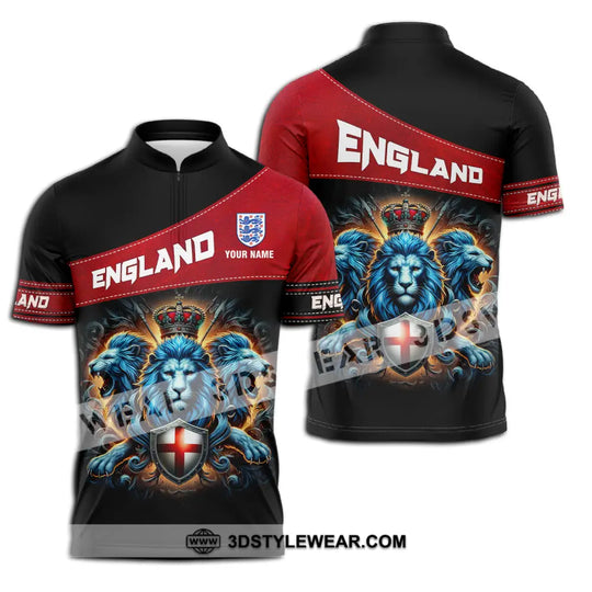 Unisex Shirt - Custom Name Sport Shirt, England Three Lions style option 2