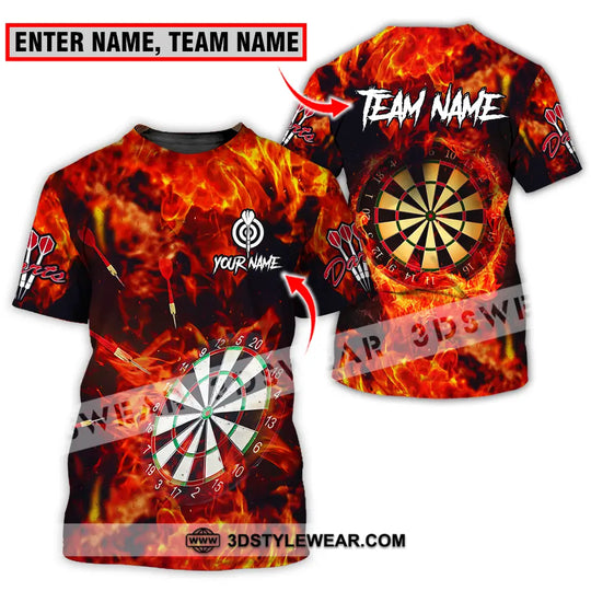 Unisex Shirt - Custom Name Sport Shirt, Fire Darts style option 1