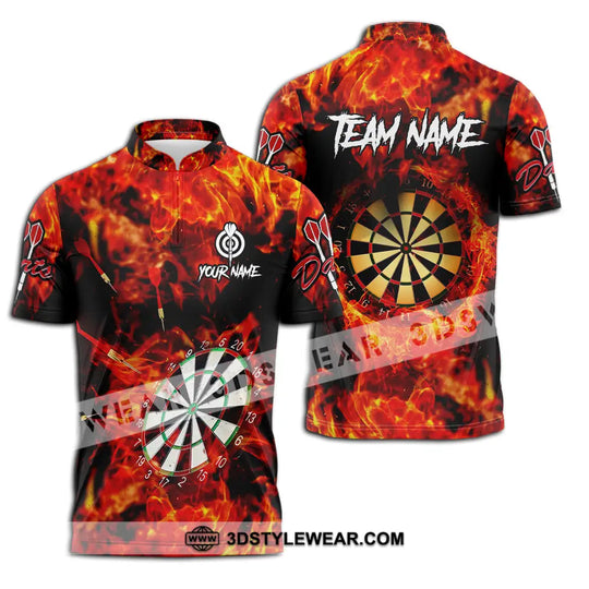 Unisex Shirt - Custom Name Sport Shirt, Fire Darts style option 2
