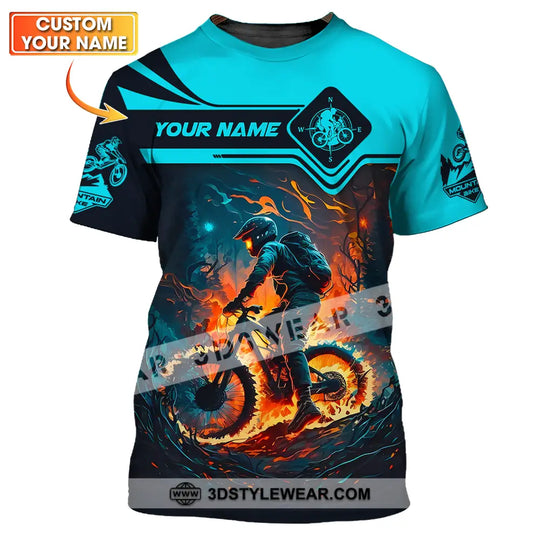 Unisex Shirt - Custom Name Sport Shirt, Fire Mountain Biker style option 1