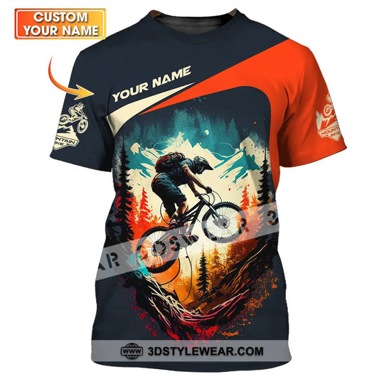 Unisex Shirt - Custom Name Sport Shirt For Mountain Bike Cool Player style option 1