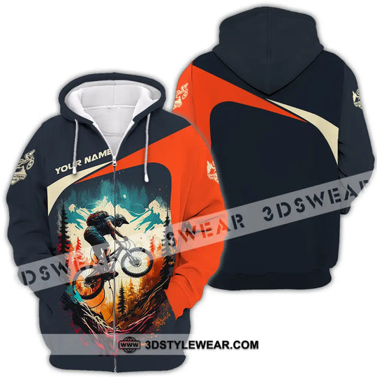 Unisex Shirt - Custom Name Sport Shirt For Mountain Bike Cool Player style option 4