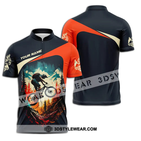 Unisex Shirt - Custom Name Sport Shirt For Mountain Bike Cool Player style option 2