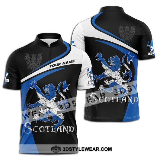 Unisex Shirt - Custom Name Sport Shirt, Scotland Lion style option 3