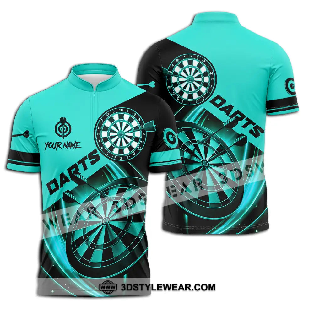 Unisex Shirt - Custom Name Sport Technology Darts Player Zipper Polo / S T-Shirt