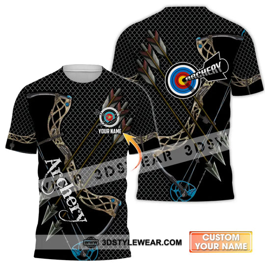 Unisex Shirt - Custom Name Sport Shirt, Three Arrows Archery style option 1