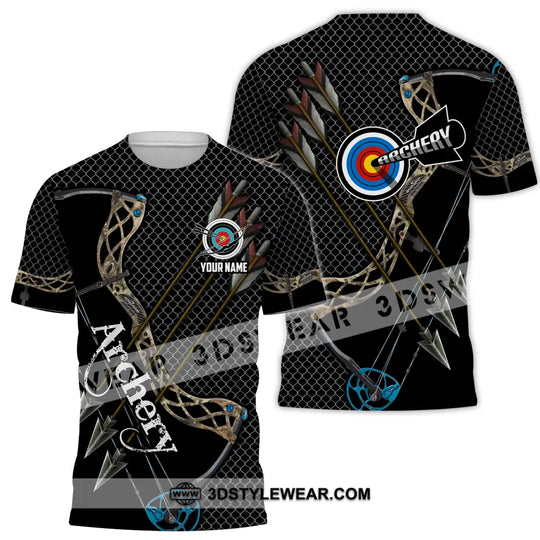 Unisex Shirt - Custom Name Sport Shirt, Three Arrows Archery style option 2
