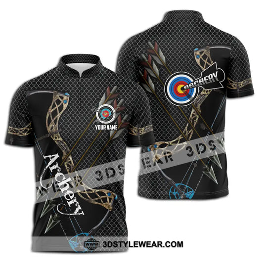 Unisex Shirt - Custom Name Sport Shirt, Three Arrows Archery style option 3