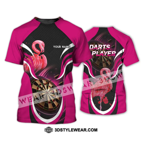 Unisex Shirt - Custom Name T-Shirt, Darts Player Flamingo style option 2