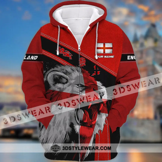 Unisex Shirt - Custom Name T-Shirt, England Red Lion And Roses style option 4
