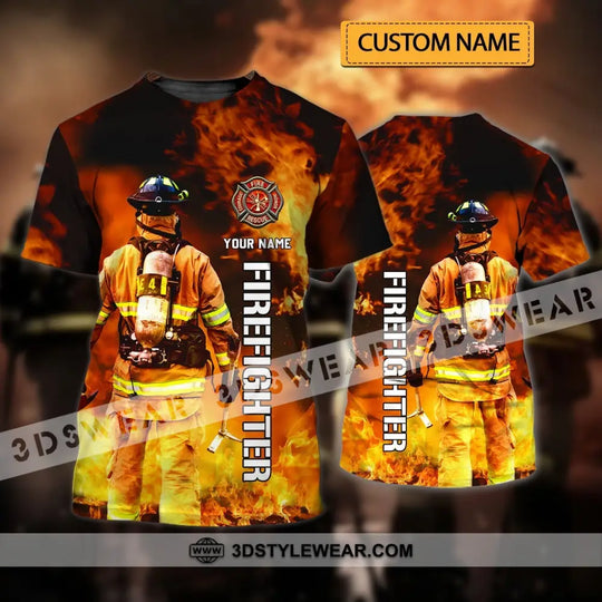 Unisex Shirt - Custom Name T-Shirt - Personalized Firefighter Shirt - Gift For Fireman style option 1
