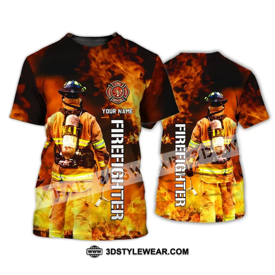 Unisex Shirt - Custom Name T-Shirt - Personalized Firefighter Shirt - Gift For Fireman style option 4